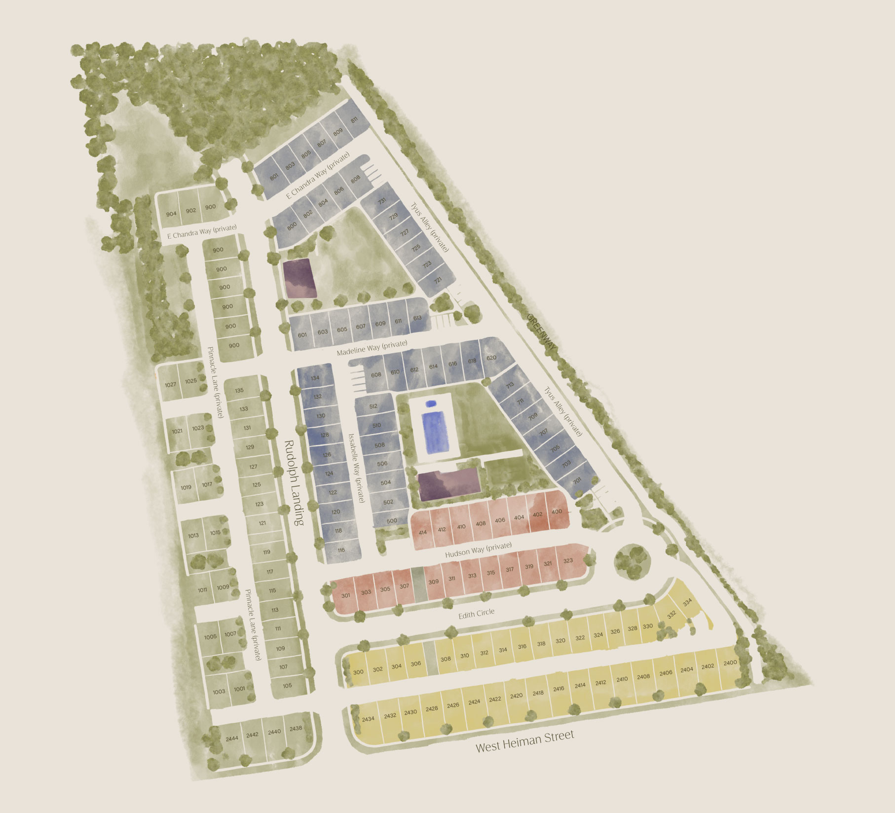 Maps of The Land Single-Family Homes for Sale in Nashville, TN.